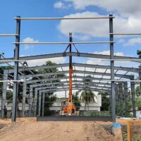 Ongoing pre engineered steel building construction